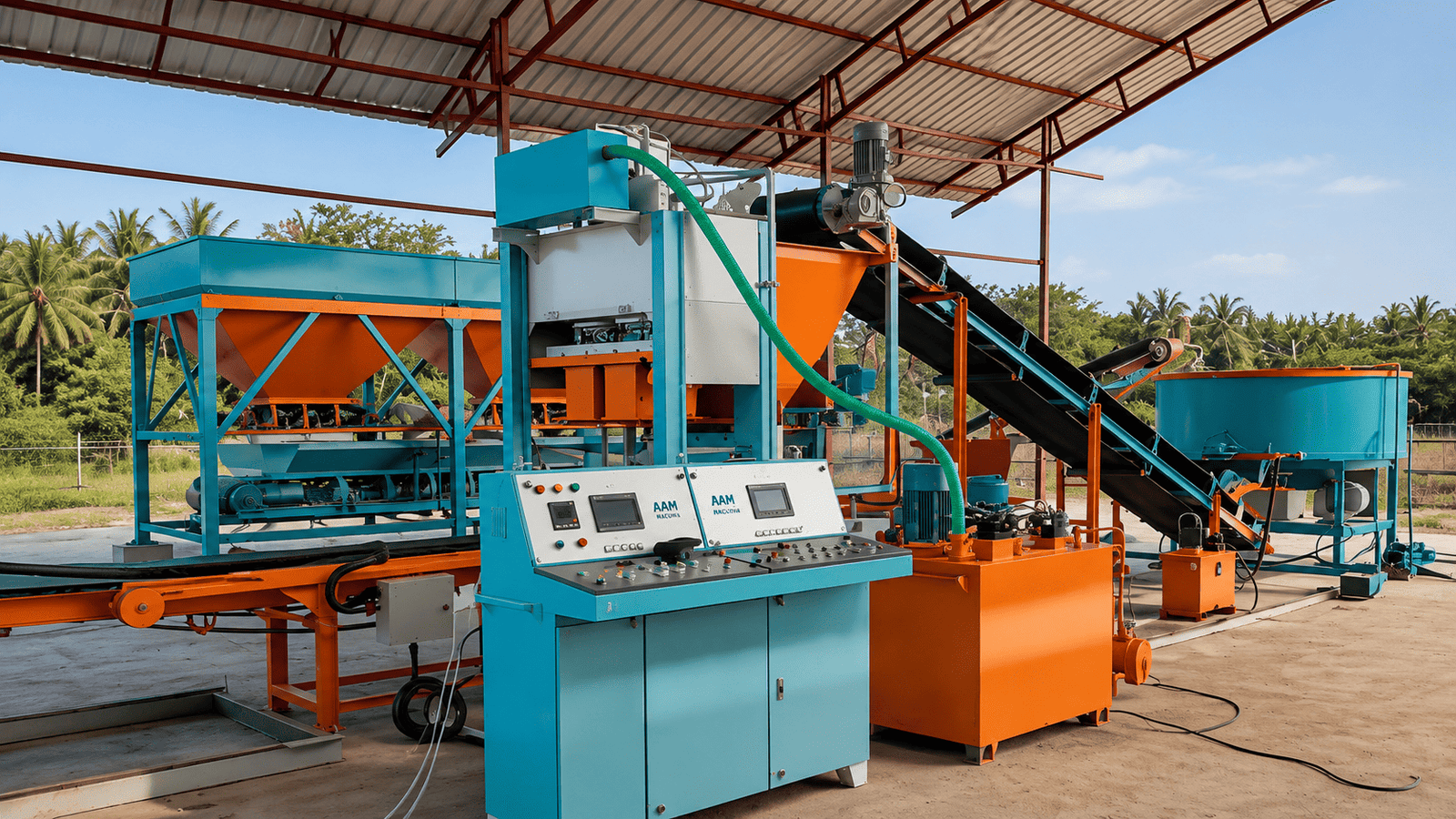 Full Automatic Bricks Making Machine with Batching System Plant